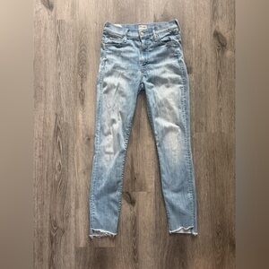 MOTHER Faded Blue Denim Jeans